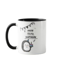 Cute Singing Penguin Birthday Mug