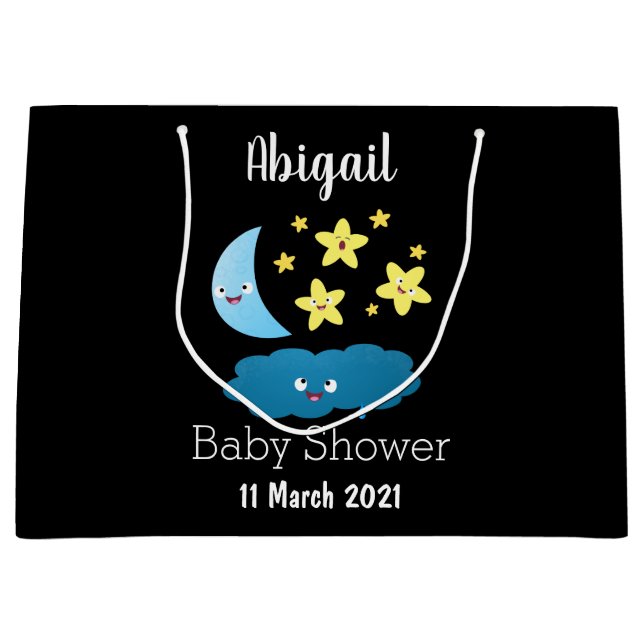 Cute singjärnorna, måne och molnet tecknad (Framsidan)