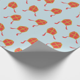 Cute Sinterklaas mijters on light blue Presentpapper