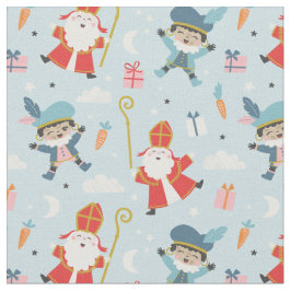 Cute Sinterklaas och Piet Mönster på Blue Tyg