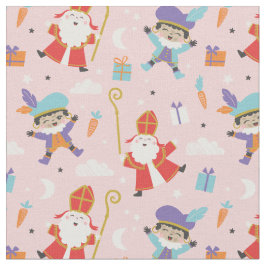 Cute Sinterklaas och Piet Mönster på Rosa Tyg
