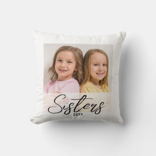 Cute Sisters och nu 2 foto Dekorativ kudde