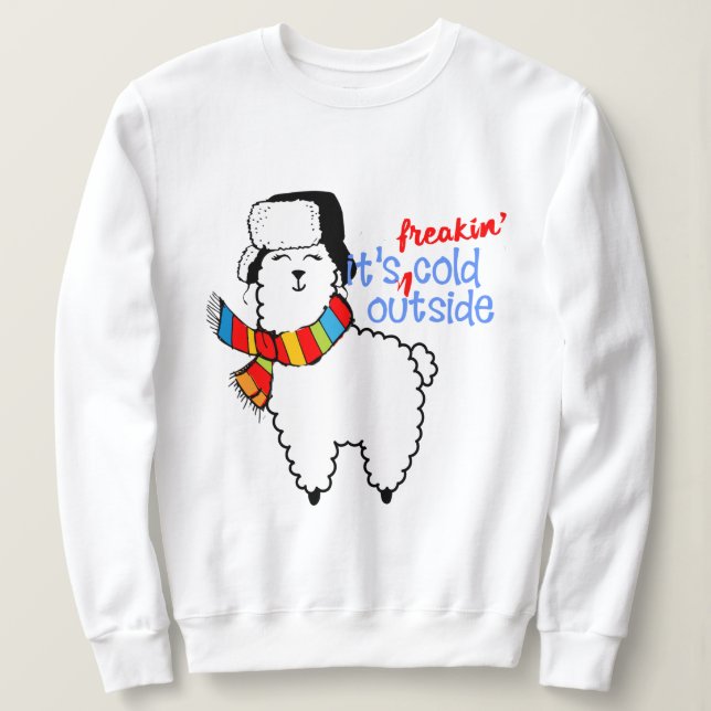 Cute sitt fantastiska Kall Llama-julsötskjortan T Shirt (Design framsida)