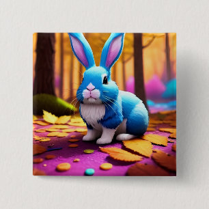 Cute Sitta Blue Bunny Porträtt Knapp