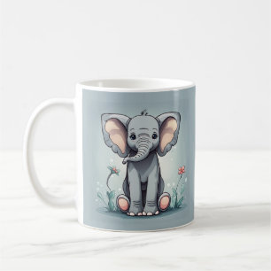 Cute sitta elephant kaffemugg
