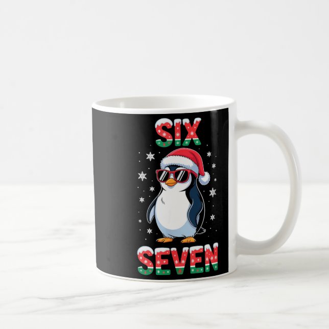 Cute Six Seven 67 Penguin Kids Christmas Holiday  Kaffemugg (Höger)
