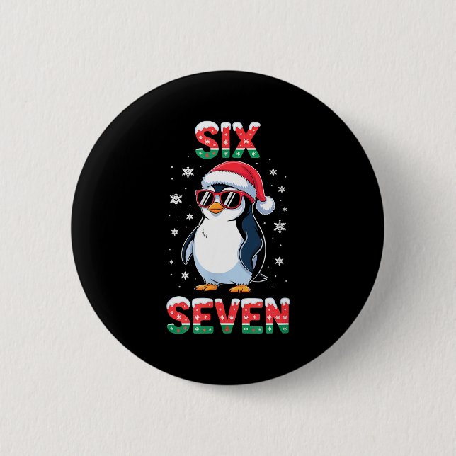 Cute Six Seven 67 Penguin Kids Christmas Holiday  Knapp (Framsida)