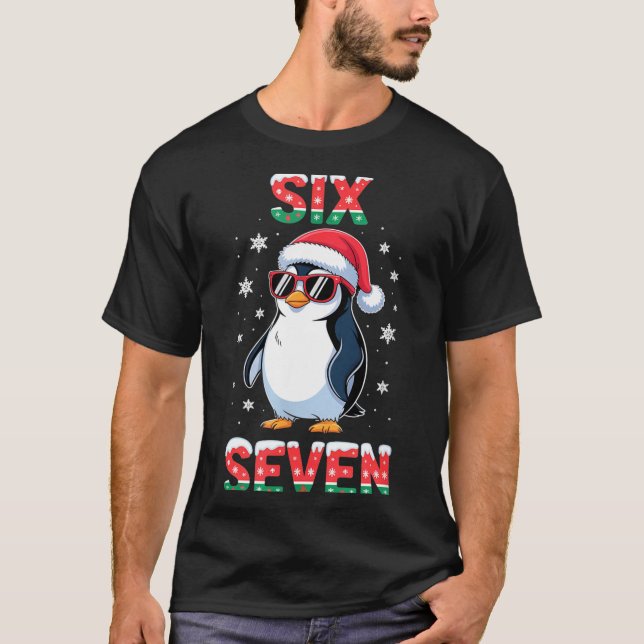 Cute Six Seven 67 Penguin Kids Christmas Holiday  T Shirt (Framsida)
