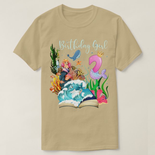 Cute Sjöjungfru 2:a födelsedag T Shirt (Design framsida)