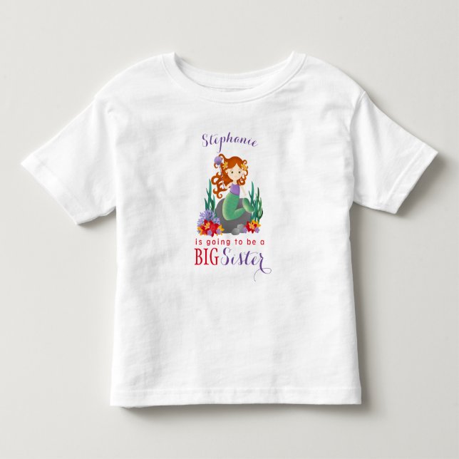 Cute Sjöjungfru Big Sister T Shirt (Framsida)