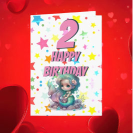 Cute Sjöjungfru Brthday-kort Kort