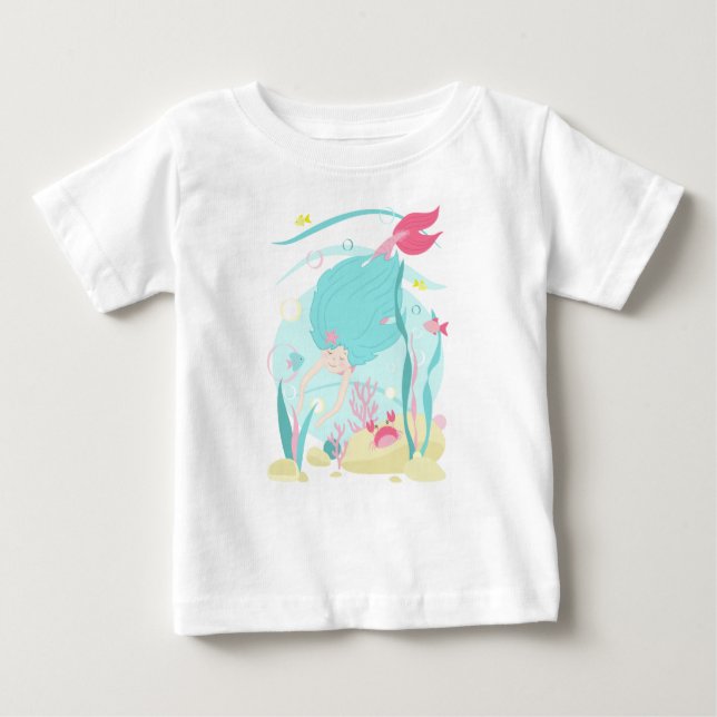 Cute Sjöjungfru dykning under havet T Shirt (Framsida)
