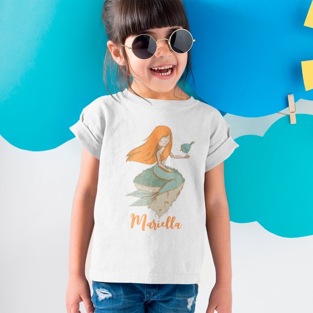 Cute Sjöjungfru Girl Birthday T Shirt (Skapare uppladdad)