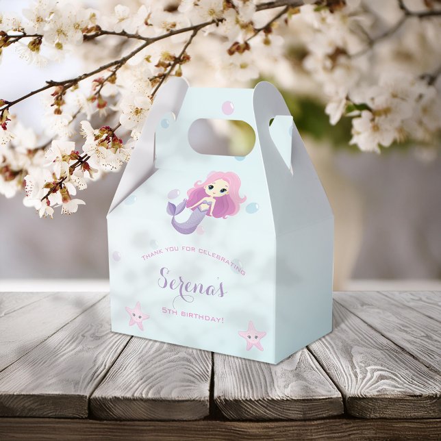 Cute Sjöjungfru Girl-Födelsedagsfest Presentaskar (Skapare uppladdad)