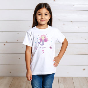 Cute Sjöjungfru Girl-Födelsedagsfest T Shirt