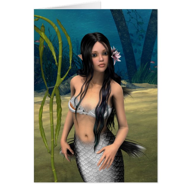 Cute Sjöjungfru Hälsningskort (Framsidan)