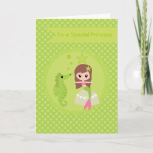 Cute Sjöjungfru i Grönt Kort