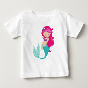 Cute Sjöjungfru, Little Sjöjungfru, Rosa Hair, Sta T Shirt