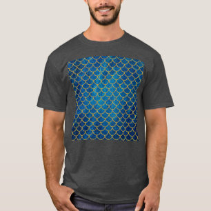 Cute Sjöjungfru med blå marble Mönster T Shirt