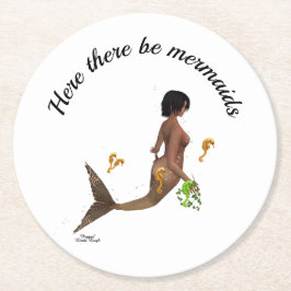 Cute Sjöjungfru med Pappra sjöhästar Underlägg