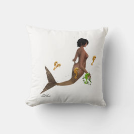 Cute Sjöjungfru med sjöhästar Dekorativ kudde