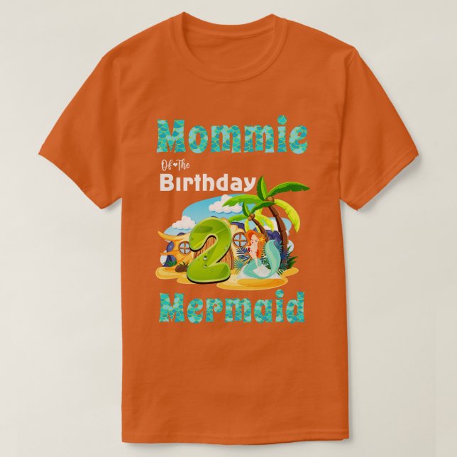 Cute Sjöjungfru Mommie den andra födelsedagen T Shirt (Design framsida)