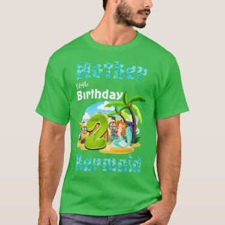 Cute Sjöjungfru Mor den andra födelsedagen T Shirt