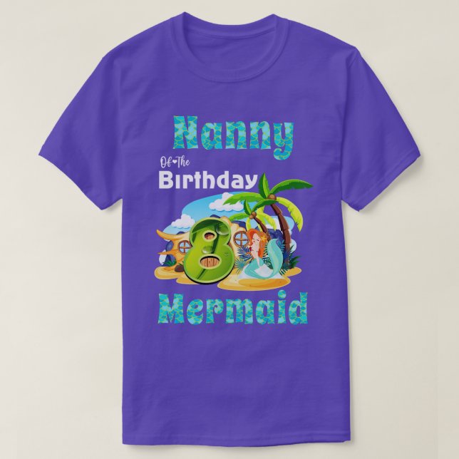 Cute Sjöjungfru Nanny den 8:e födelsedagen T Shirt (Design framsida)
