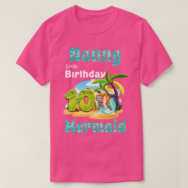 Cute Sjöjungfru Nanny från 10:e födelsedagen T Shirt (Design framsida)