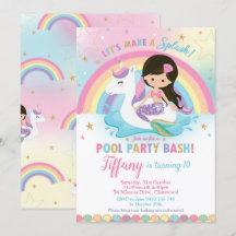 Cute Sjöjungfru och Unicorn Floatie Bassäng
