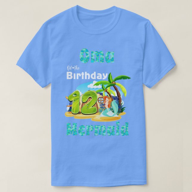 Cute Sjöjungfru OMA vid 12:e-födelsedag T Shirt (Design framsida)