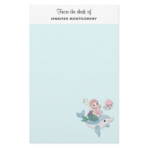 Cute Sjöjungfru Riding a Dolphin under Sea