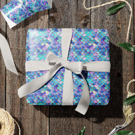 Cute Sjöjungfru Scales Mönster Girls Birthday v2 Presentpapper