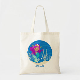 Cute Sjöjungfru Underwater Ocean Girl Monogram Bas Tygkasse