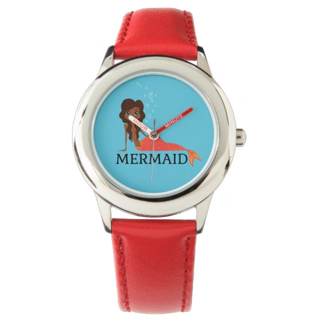 Cute Sjöjungfru (vacker svart flicka) Armbandsur (Framsida)