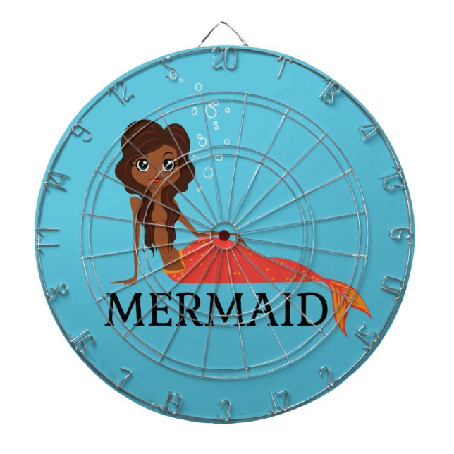 Cute Sjöjungfru (vacker svart flicka) Darttavla (Framsidan)
