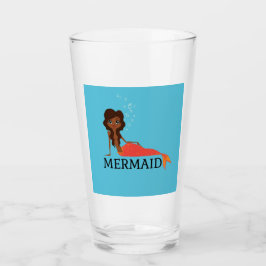 Cute Sjöjungfru (vacker svart flicka) Glaskopp