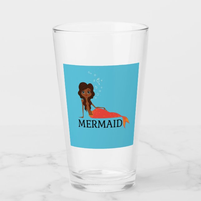 Cute Sjöjungfru (vacker svart flicka) Glaskopp (Framsida)