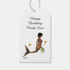 Cute Sjöjungfru with Seahorse Gift Märkre Presentetikett