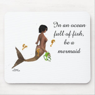 Cute Sjöjungfru with Seahorse Mousepad Musmatta