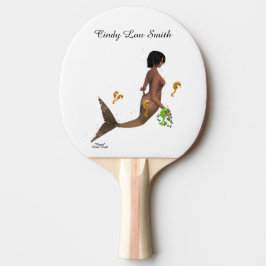 Cute Sjöjungfru with Seahorse Ping Pong Paddle Pingisracket