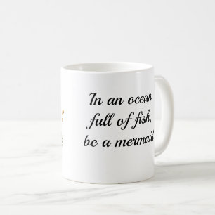 Cute Sjöjungfru with Seahorse Quote coffee Mugg