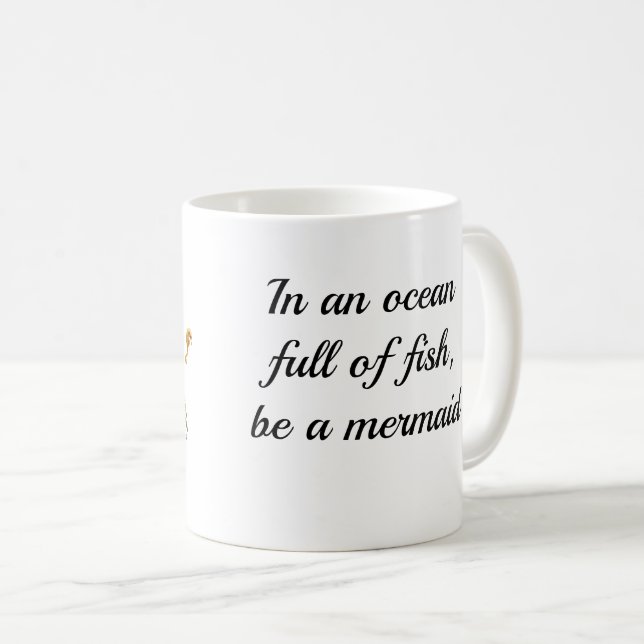 Cute Sjöjungfru with Seahorse Quote coffee Mugg (Framsida höger)