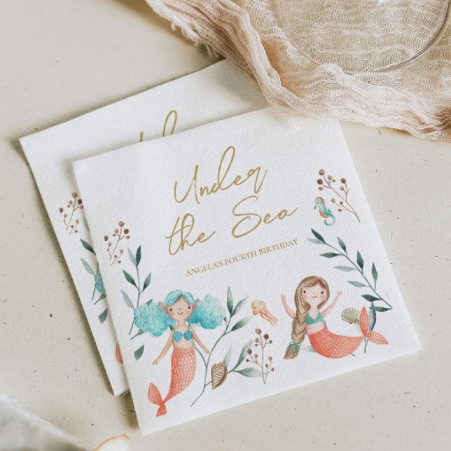 Cute-Sjöjungfruar under havet Pappersservett (Skapare uppladdad)