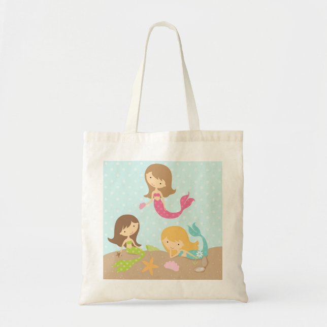 Cute-Sjöjungfruar under Sea Tote Bag Tygkasse (Framsidan)