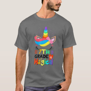 Cute sjunde Klass Unicorn Magic 7:e Klass Tillbaka T Shirt