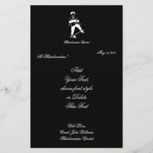 Cute Skateboarder Boy Add Namn and Text Brevpapper