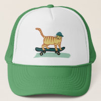 Cute Skateboarding Tabby katt