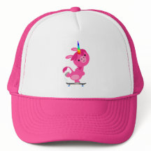 Cute Skateboarding Tecknad Unicorn