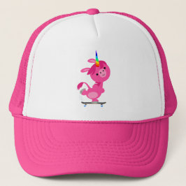 Cute Skateboarding Tecknad Unicorn Keps